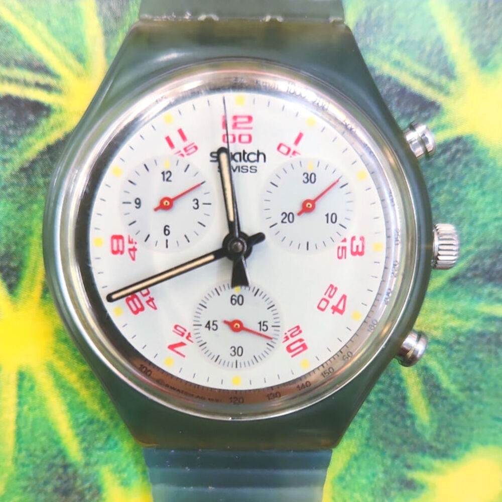 Swatch JFK SCN103 1992 Chronograph watch with replaced strap and battery READ